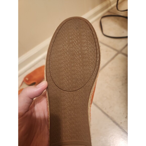 Michael Kors "Kendrick" Coral Leather & Suede Slip-on Espadrille Flats Size 7.5 - Picture 7 of 8